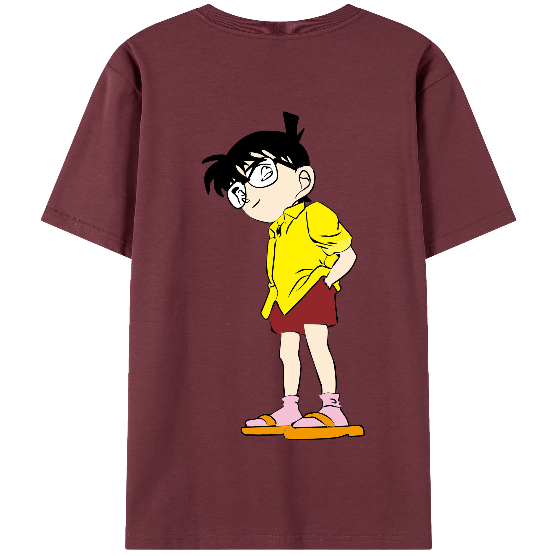 （画像用） 名探偵コナン 江戸川 コナン Detective Conan Conan Edogawa 綿100％半袖Tシャツ（背面プリント）